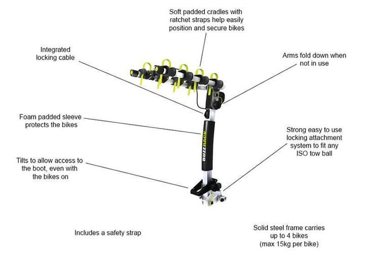 Buffalo 4 bikes for car - حامل دراجة هوك للسيارة