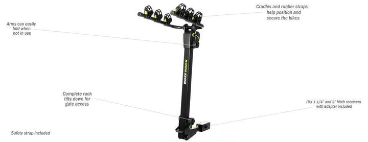 حامل دراجة هوك للسيارة - Mose 4 bike BUZZ RACK - دراجتي للدراجات الهوائية