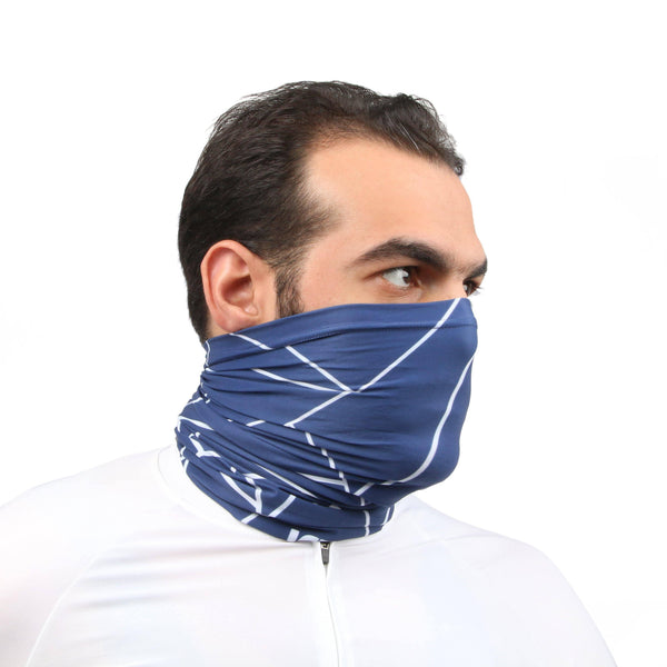 لثام واقي للوجه - LOT Scarf BLUE & WHITE - دراجتي للدراجات الهوائية